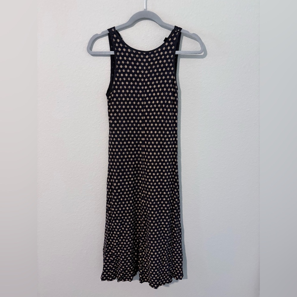 Ann Taylor Navy and Cream Midi Dress